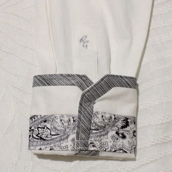 Robert Graham NWT Grand Palms Casual Button Down Shirt Sz M Classic Fit in White